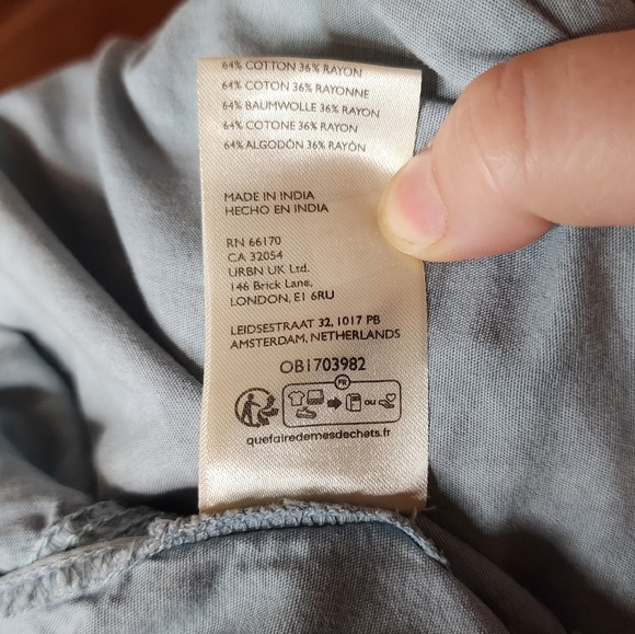 Free People Picture Perfect Parachute Skirt Stormy Weather Blue Oversized XL - Picture 9 of 9